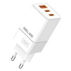 Beline Ład. siec. 2x USB-C + 1x USB 65W biały|white (only head) PD 3.0 + QC 3.0  BLN3CW65 GaN цена и информация | Зарядные устройства для телефонов | 220.lv