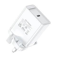 USB-C Wall Charger Vention FADW0-UK (20 W) UK White цена и информация | Зарядные устройства для телефонов | 220.lv
