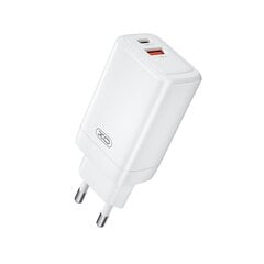 XO wall charger CE17 PD 65W 1x USB-C 1x USB white цена и информация | Зарядные устройства для телефонов | 220.lv