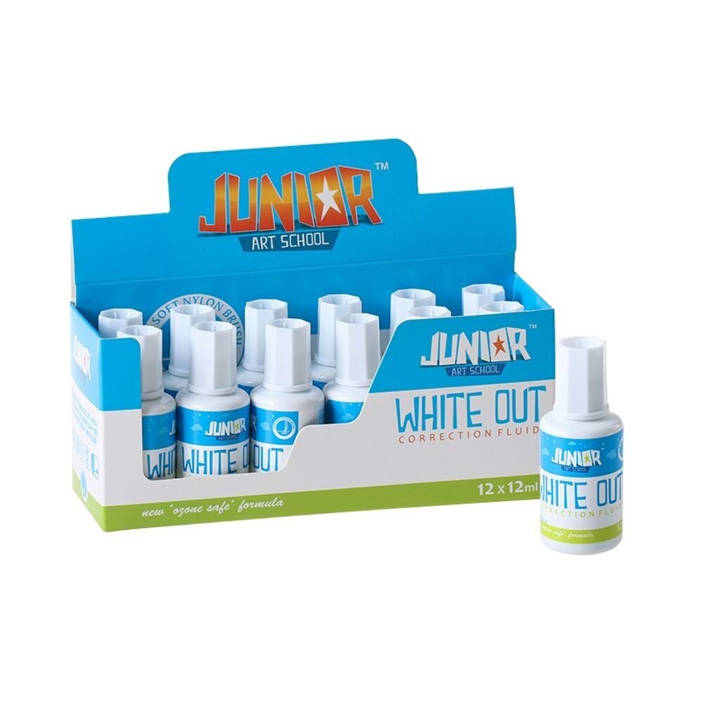 Korekcijas šķidrums ar otiņu Junior White out, 12ml, 1 gab. cena un informācija | Kancelejas preces | 220.lv