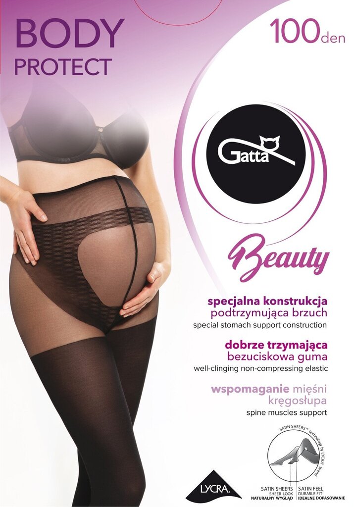 Zeķubikses grūtniecēm Gatta Body Protect, melnas, 100 den цена и информация | Zeķubikses | 220.lv