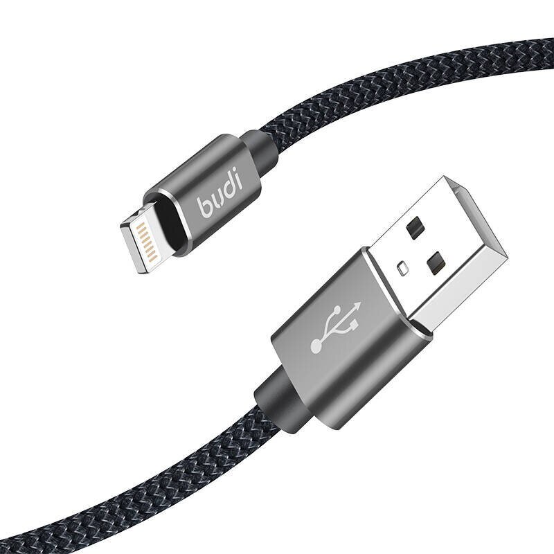 USB-A līdz Lightning kabelis Budi 206L|2M 2,4A 2M ,melns цена и информация | Lādētāji un adapteri | 220.lv