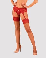 Zeķes sievietēm Obsessive Lacelove Stockings, bēšas/sarkanas цена и информация | Kолготки | 220.lv