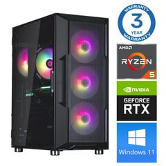 Intop Ryzen 5 5600X 32GB 250SSD M.2 NVME RTX4060 8GB WIN11 cena un informācija | Stacionārie datori | 220.lv