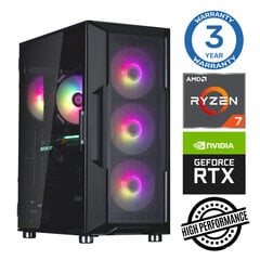 INTOP Ryzen 7 5700X 16GB 250SSD M.2 NVME RTX3050 6GB no-OS cena un informācija | Stacionārie datori | 220.lv