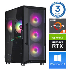 INTOP Ryzen 5 5600X 16GB 250SSD M.2 NVME+2TB RTX3050 6GB WIN11 cena un informācija | Stacionārie datori | 220.lv