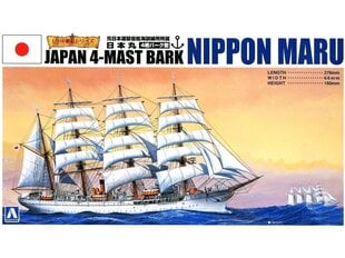 Konstruktors Aoshima - Japan 4-Mast Bark Nippon Maru, 1/350, 04109 cena un informācija | Konstruktori | 220.lv