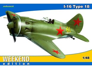 Modelis Eduard Polikarpov I-16 Type 18, Weekend Edition, 1/48, 8465 cena un informācija | Konstruktori | 220.lv