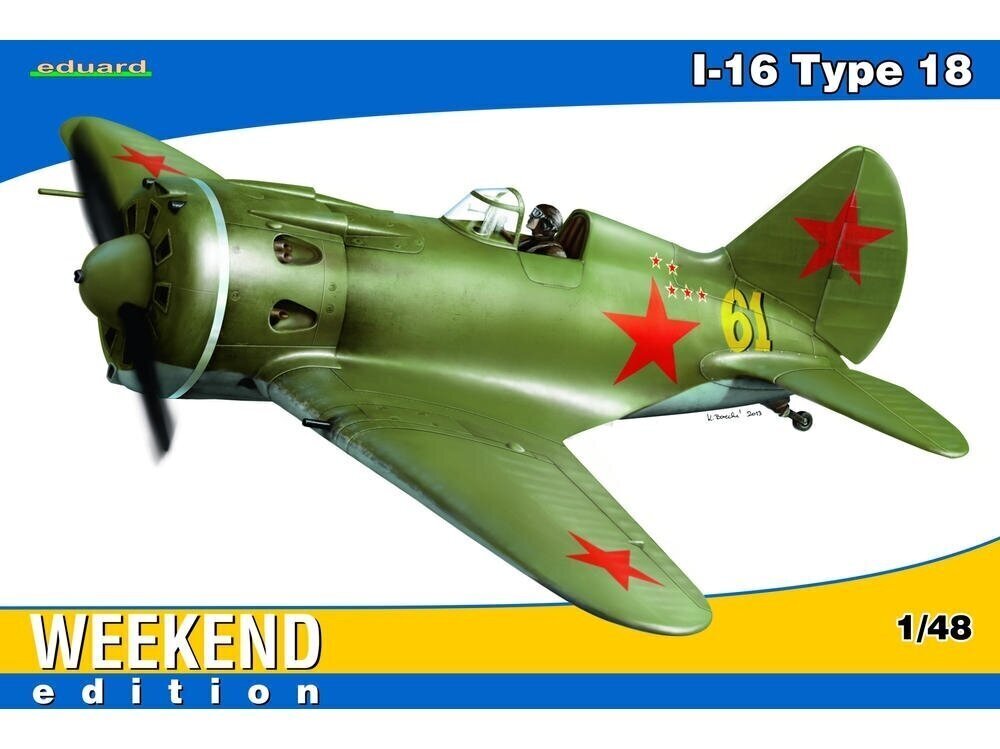 Modelis Eduard Polikarpov I-16 Type 18, Weekend Edition, 1/48, 8465 cena un informācija | Konstruktori | 220.lv