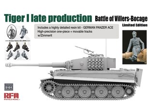 Сборная пластиковая модель. Rye Field Model - Tiger I Late Production Battle of Villers-Bocage Limited Edition, 1/35, 5101 цена и информация | Конструкторы и кубики | 220.lv