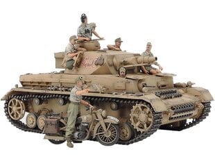 Сборная пластиковая модель. Tamiya - Panzerkampfwagen IV Ausf F. & Motorcycle North Africa, 1/35, 25208 цена и информация | Конструкторы и кубики | 220.lv