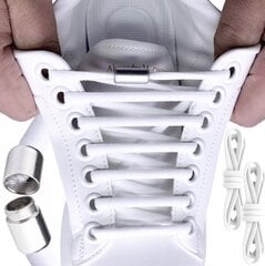 Baltas apaļas kurpju šņores 100cm, 6gab. cena un informācija | Līdzekļi apģērbu un apavu kopšanai | 220.lv