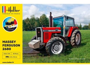 Сборная пластиковая модель начинающему моделисту. Heller -Massey Ferguson 2680 подарочный набор, 1/24, 57402 цена и информация | Конструкторы и кубики | 220.lv