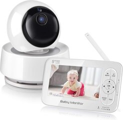 Wanme bērnu monitors ar kameru BM-RXMP02, 5" LCD, 720p, balts cena un informācija | Radio un video aukles | 220.lv