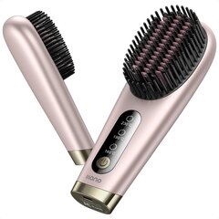 Беспроводная щетка-выпрямитель для волос Llano, 6400 мАч, розовая цена и информация | Приборы для укладки и выпрямления волос | 220.lv