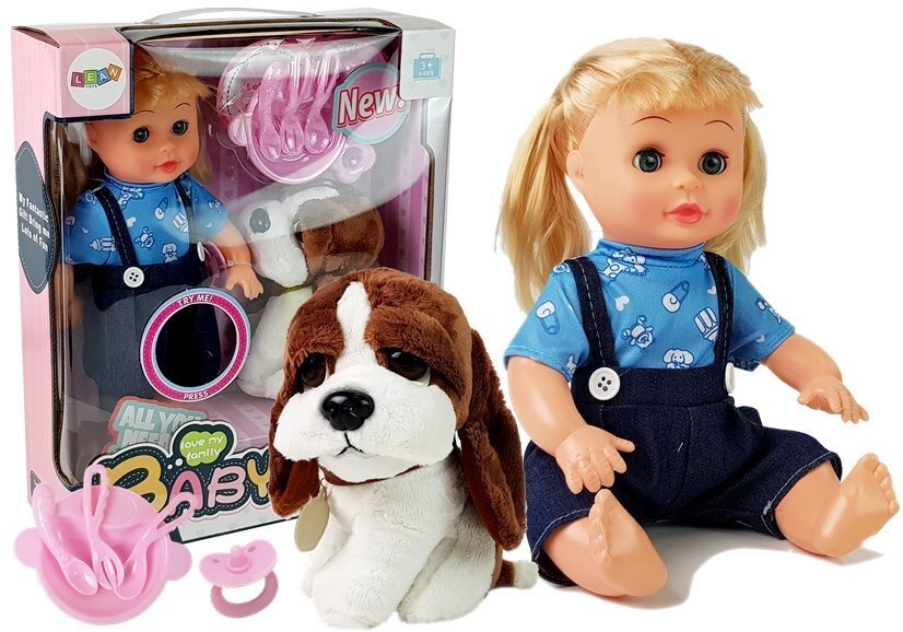 Lelle ar kucēnu Lean Toys cena un informācija | Rotaļlietas meitenēm | 220.lv