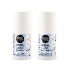 Dezodorants rullītis Organic Shop Cotton&Water Lily, 2x50 ml цена и информация | Дезодоранты | 220.lv