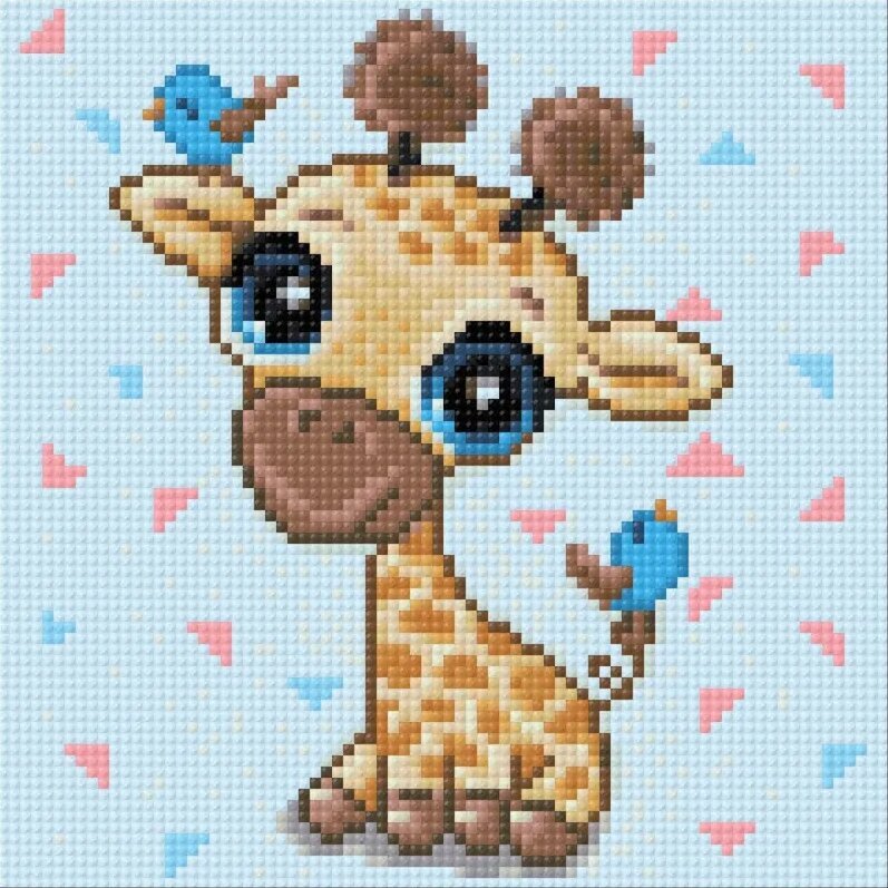 Dimantu mozaīka Baby Giraffe DP2528, 20x20 cm cena un informācija | Dimantu mozaīkas | 220.lv