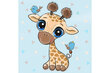 Dimantu mozaīka Baby Giraffe DP2528, 20x20 cm cena un informācija | Dimantu mozaīkas | 220.lv