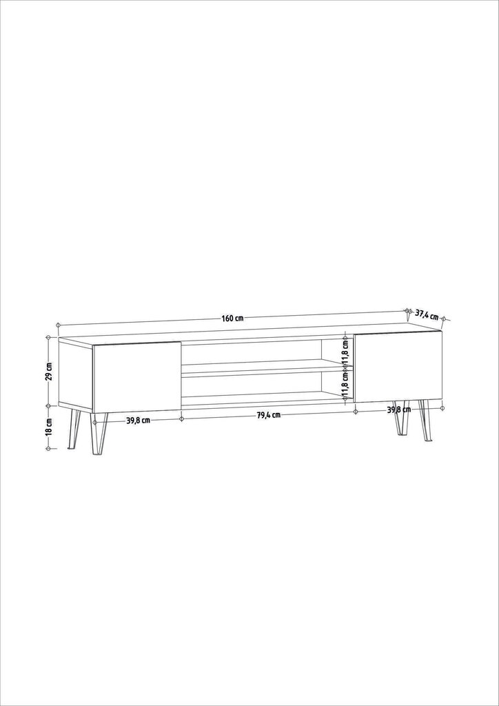 TV galds Kalune Design Bloom, balts цена и информация | TV galdiņi | 220.lv