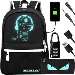 USB-светящийся рюкзак, чёрный цена и информация | Рюкзаки и сумки | 220.lv