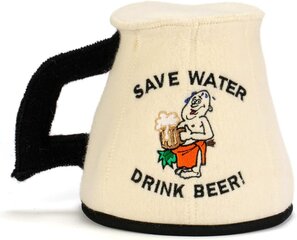 Шапка для сауны «Экономь воду – пей пиво» цена и информация | Аксессуары для сауны и бани | 220.lv