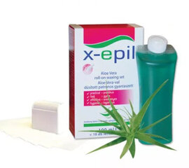 Depilācijas komplekts X-Epil Aloe Vera roll-on, 100 ml + 10 papīra strēmeles cena un informācija | Depilācijas līdzekļi, vaksācijas piederumi | 220.lv