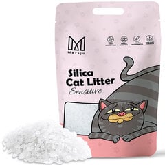 Silikona kaķu pakaiši, bez putekļiem, nesalipuši, bez smaržas Premium Mersjo Sensitive 3,8L cena un informācija | Kaķu smiltis, pakaiši | 220.lv