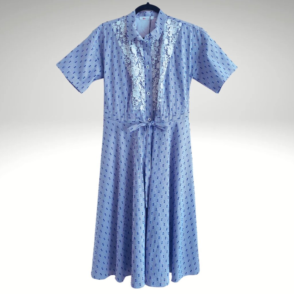 Kleita sievietēm Eiva stils Summer Striped II, zila-balta cena un informācija | Kleitas | 220.lv