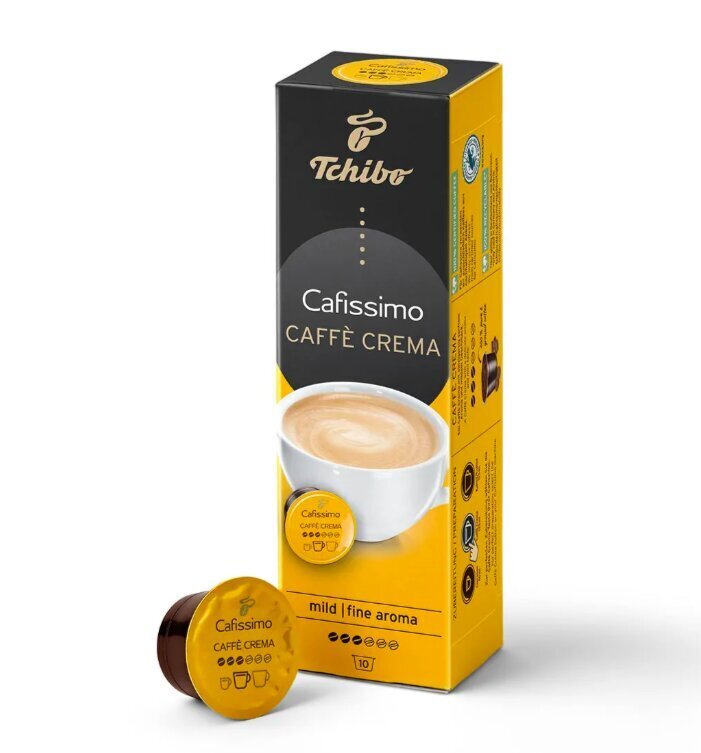 Tchibo kafijas kapsulas Cafissimo Caffe Crema Mild Fine aroma, 10 gab. cena un informācija | Kafija, kakao | 220.lv