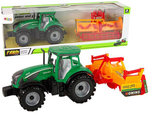 Traktors ar kultivatoru Lean Toys, zaļš cena un informācija | Rotaļlietas zēniem | 220.lv