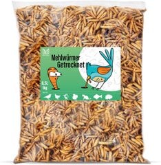 Žāvēti baltmutes kāpuri, barība koi, grauzējiem, ežiem, putniem, rāpuļiem, zivīm, Mersjo 6,5l 1kg цена и информация | Корм для экзотических животных | 220.lv