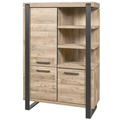 Kumode Aatrium Udine, 128x52x191 cm, brūna/melna цена и информация | Комоды | 220.lv