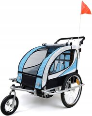 Velosipēda piekabe Funfit Kids Pro, zila cena un informācija | Velosipēdu piekabes, rati | 220.lv