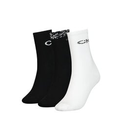 Носки женские Calvin Klein 49076, чёрные/белые, 3 пары цена и информация | Женские носки | 220.lv