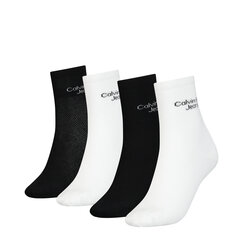 Носки женские Calvin Klein 49063, белые/черные, 4 пары цена и информация | Женские носки | 220.lv