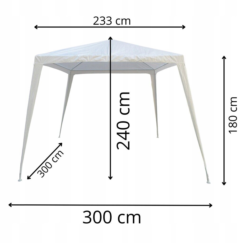 Lapene Fluxar, 3x3x2,45 m, balta cena un informācija | Dārza nojumes un lapenes | 220.lv