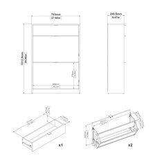 Тумбочка для обуви Aatrium Shoes, 70x24x101 см, черная цена и информация | Полки для обуви, банкетки | 220.lv