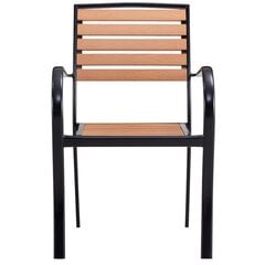 Уличный стул Aatrium Dyron, черный/коричневый цена и информация | скамейка со столиком | 220.lv