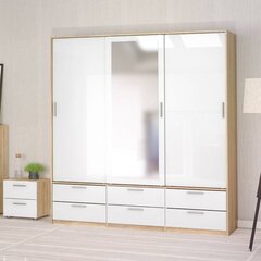 Шкаф Aatrium Line, 181x60x200 см, белый/коричневый цена и информация | Шкафы | 220.lv