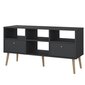 TV galdiņš Aatrium Bodo, 117x39x61 cm, melns cena un informācija | TV galdiņi | 220.lv