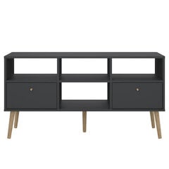 TV galdiņš Aatrium Bodo, 117x39x61 cm, melns cena un informācija | TV galdiņi | 220.lv