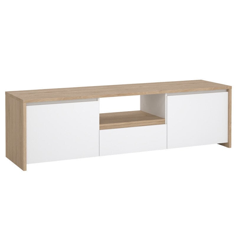 TV galdiņš Aatrium Next, 177x48x52 cm, balts/brūns cena un informācija | TV galdiņi | 220.lv