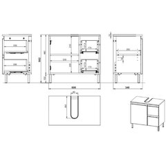 Ванная шкафчик Aatrium Salinas, 60x56x34 см, серый/коричневый цена и информация | Шкафчики для ванной | 220.lv