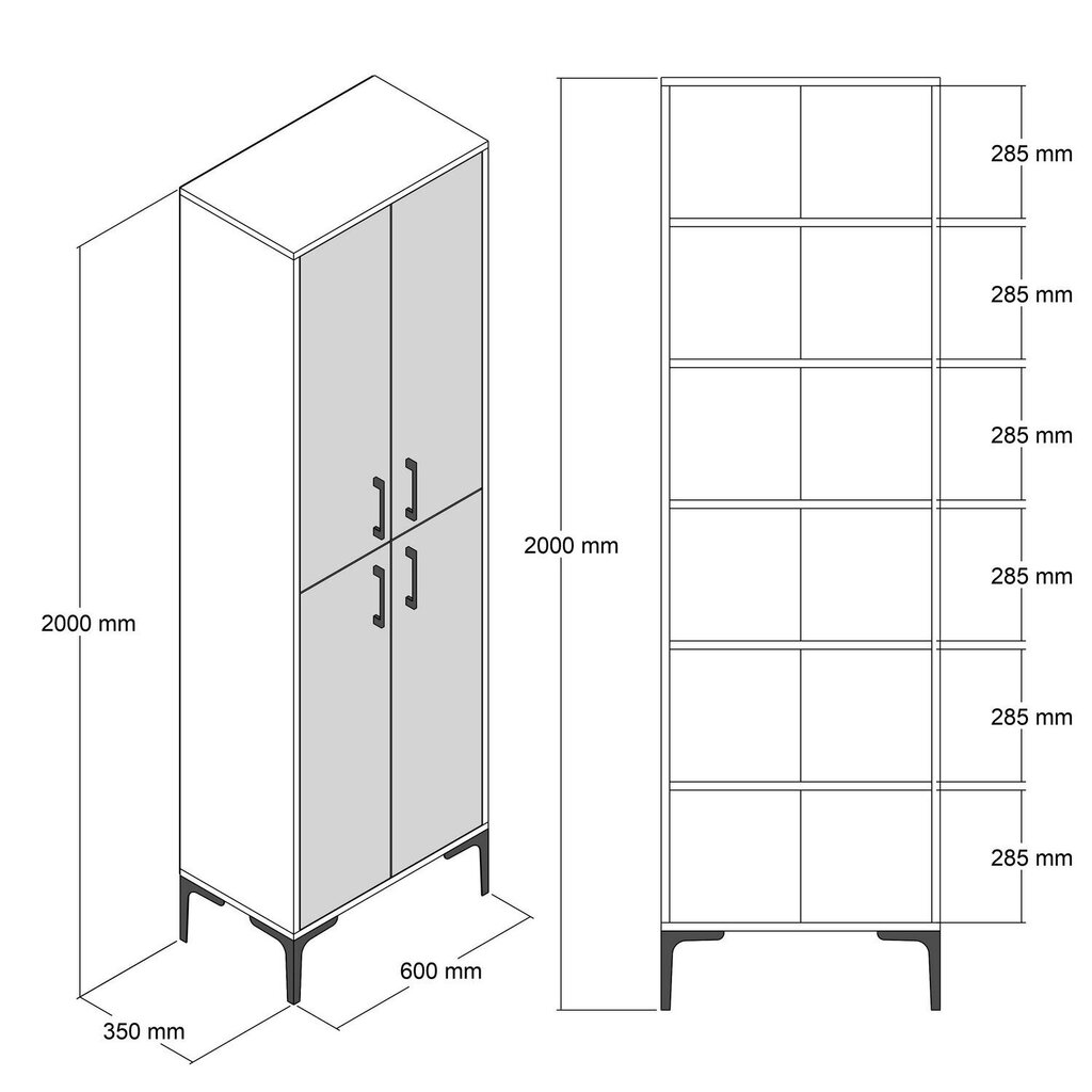 Skapis Asir Berlin A, brūns/balts цена и информация | Skapji | 220.lv