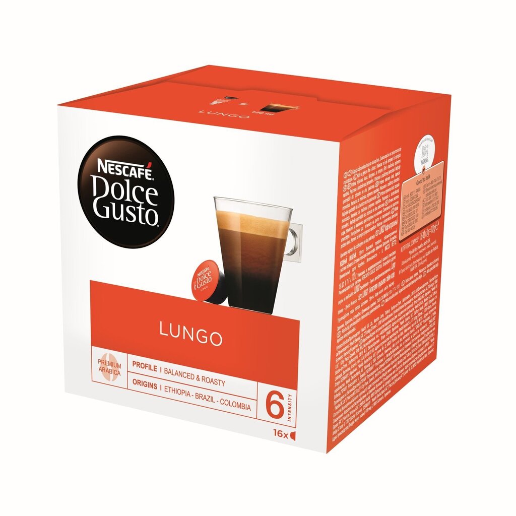 Kafijas kapsulas Nescafe Dolce Gusto Caffe Lungo, 16 gab. cena un informācija | Kafija, kakao | 220.lv