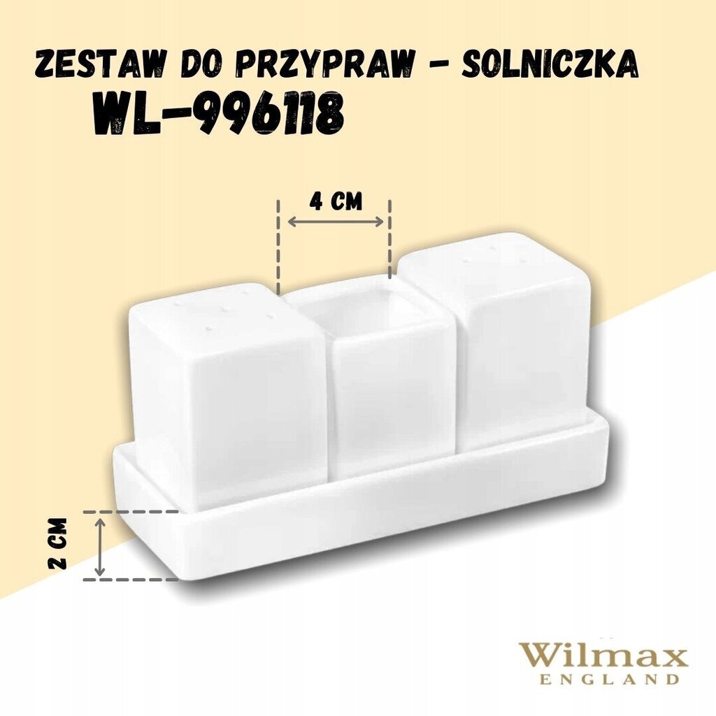 Wilmax garšvielu burciņu komplekts, 3 gab. cena un informācija | Garšvielu trauki, dzirnaviņas | 220.lv