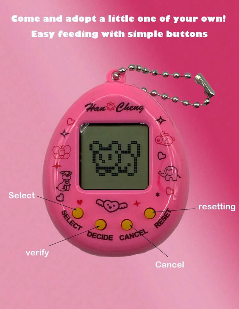 Interaktīva rotaļlieta tamagochi, Electronics LV-974, rozā, 1 gab цена и информация | Rotaļlietas meitenēm | 220.lv