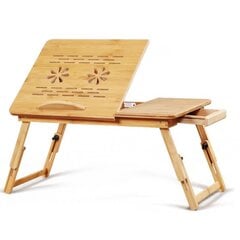 Стол складной для ноутбука, планшета, коричневый цена и информация | Компьютерные, письменные столы | 220.lv