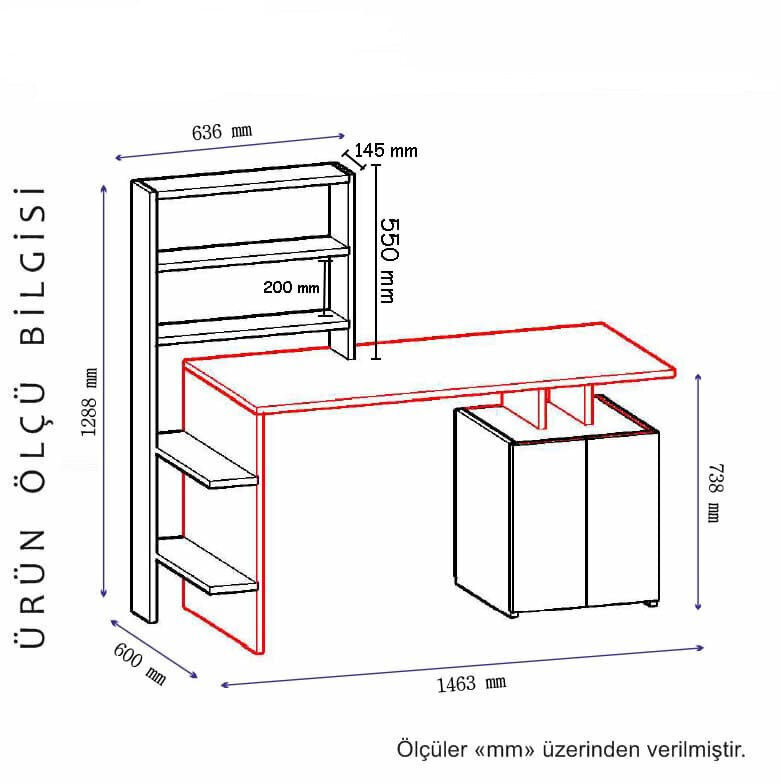 2-u daļu rakstāmgalda komplekts Kalune Design Melis, brūns/pelēks cena un informācija | Datorgaldi, rakstāmgaldi, biroja galdi | 220.lv